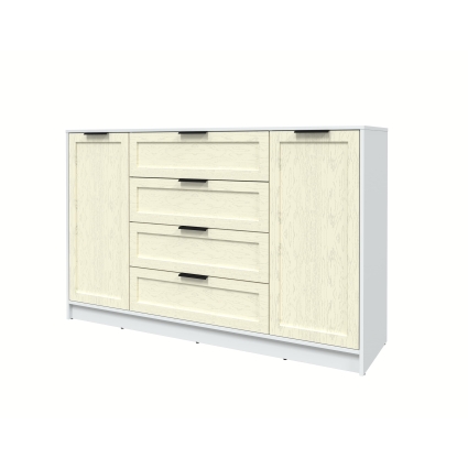 Тумба Тренд КТ-Т160 (Белый ЛДСП/ Дуб снежный ЛМДФ) Ш1600 В1020 Г451